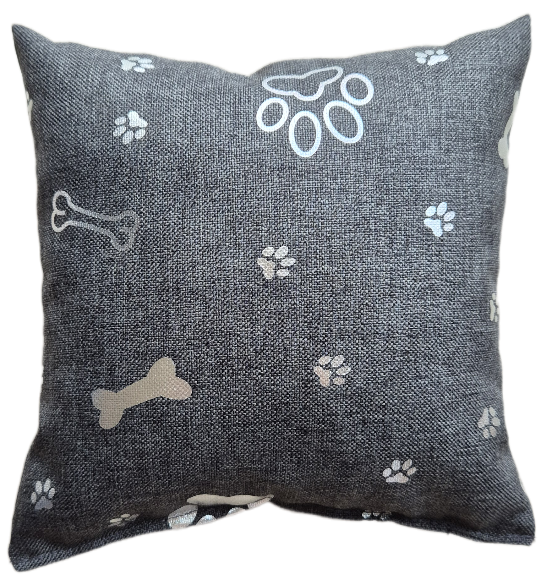 poduszeczka 20x20 srebrne łapki