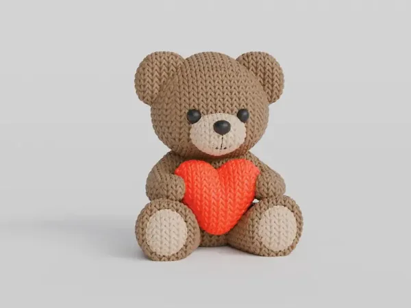 Häkeloptik Teddy • Mini & Medium • 3D gedruckt • Geschenk mit Herz • Dekofigur • personalisierbar • süße Aufmerksamkeit