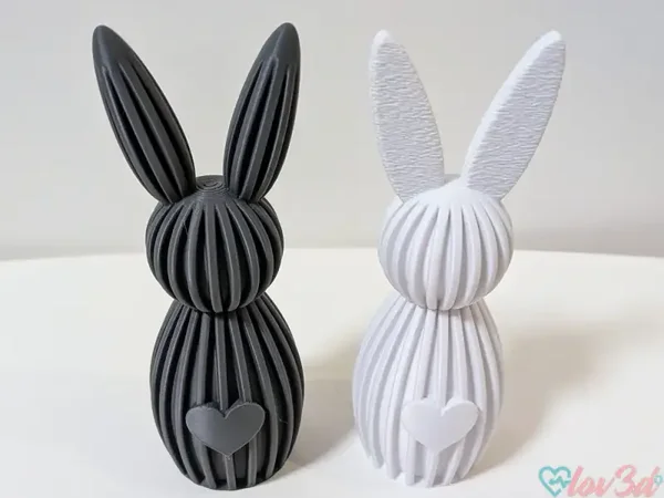 Osterhase modern – Hasenfigur 13 cm – gerillter Hase Deko – Osterdeko minimalistisch – Frühjahrsdeko – Wunschfarbe – 3D Druck