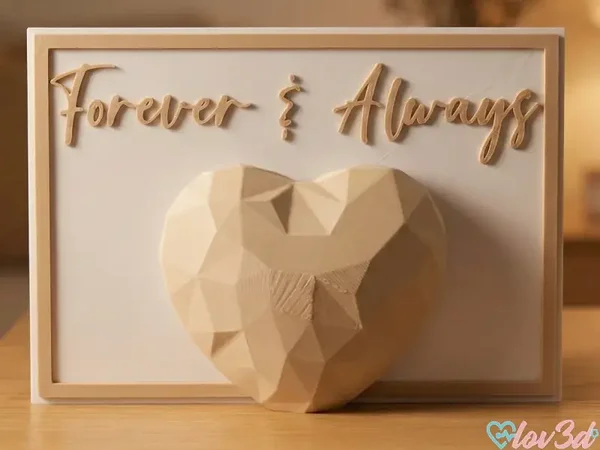 Forever & Always Schild – 3D Druck Herz Deko – modernes Liebes Geschenk – Hochzeit Valentinstag – personalisierte Farbe – zeitlose Deko