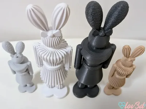 Frau Mümmel Deko Hase 3D Druck | Osterdeko modern | Hasenfigur Skandi Boho | gerillt oder glatt | Wunschfarbe | 10/15/22 cm