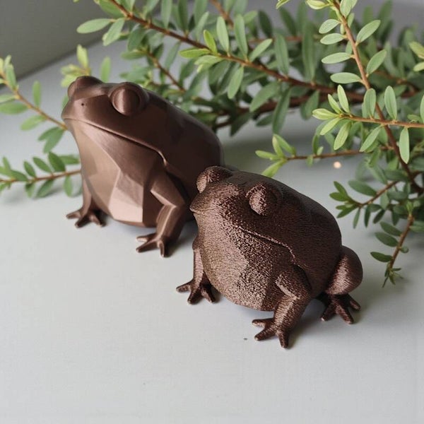 Deko Frosch Figur | Frizzle oder Glatt | 3D-Druck Deko | Moderne Froschskulptur | 6 cm oder 9 cm | Wunschfarbe