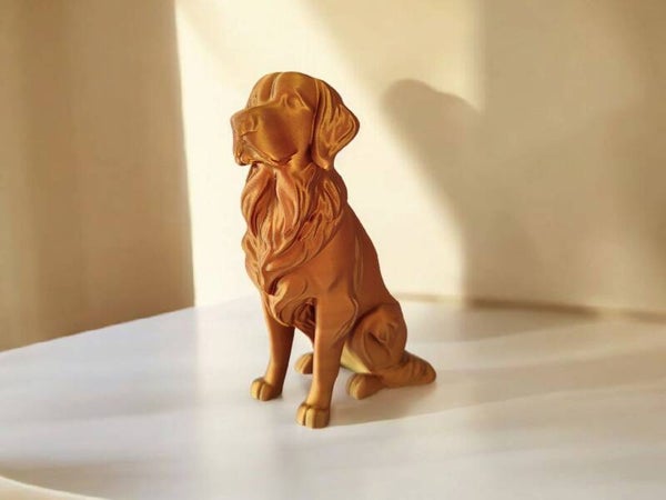 Golden Retriever Skulptur 3D-gedruckt | 18,2 cm hoch | Hund Dekoration