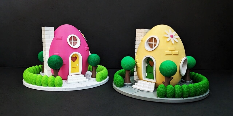 3D-gedrucktes Märchenhaus – Deko Miniaturhaus | Handmade Fantasy Haus | Geschenk für Märchenliebhaber | Ostern & Frühling Dekoration