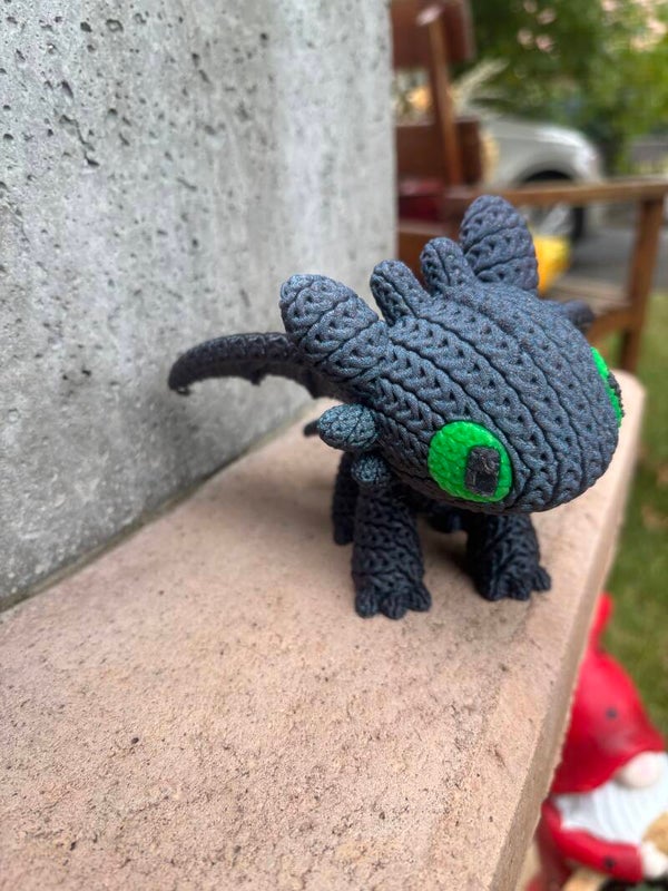 Drache Häkel-Design | 3D-Druck Figur | Handgemachtes Sammlerstück aus PLA