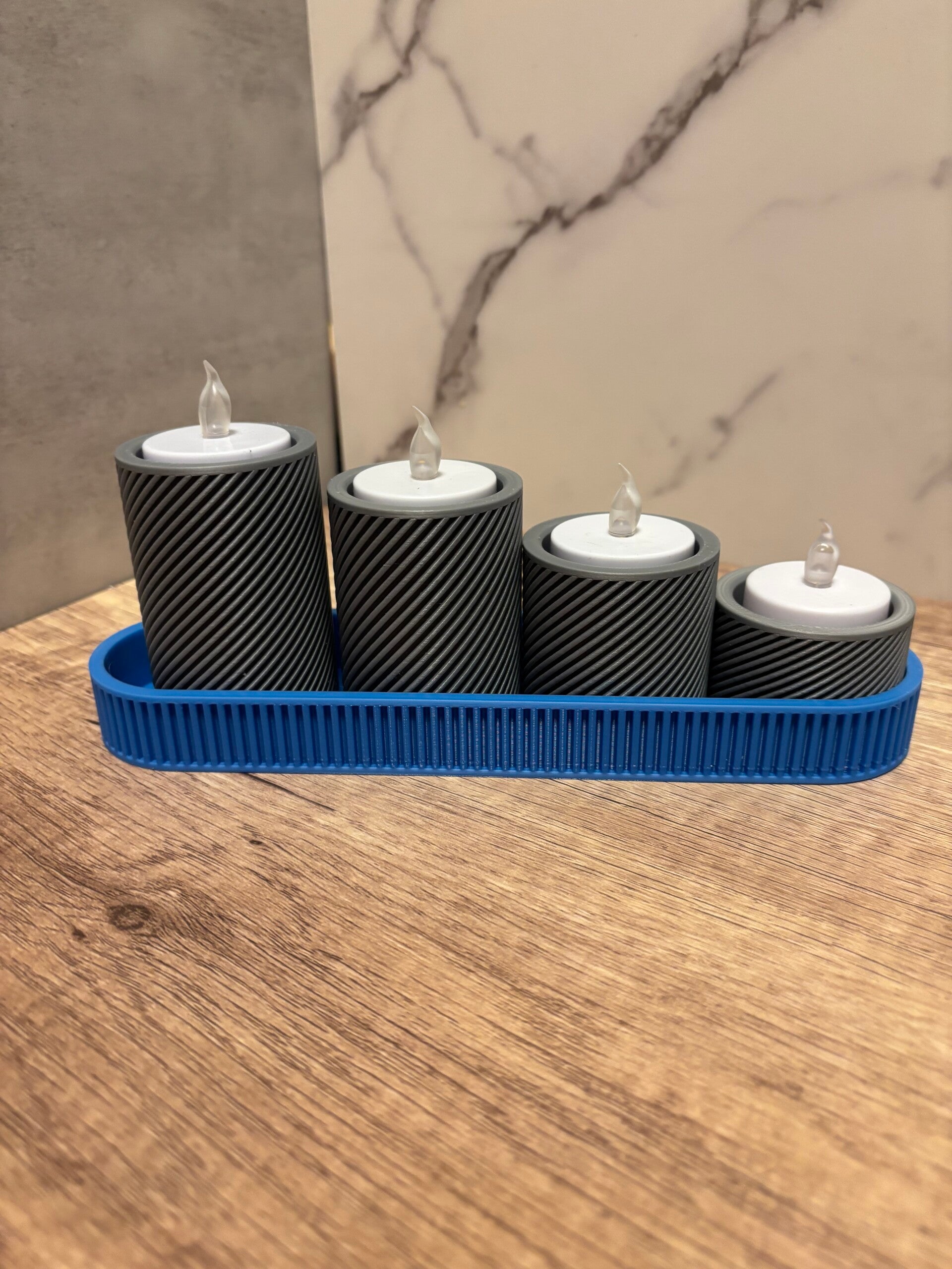 Moderner Adventskranz für LED-Teelichter | Minimalistische Weihnachtsdeko | 3D gedruckt | Sicher ohne echte Flamme | Advent Kerzenhalter