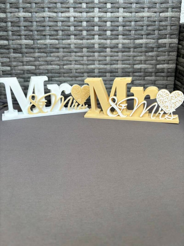 Mr & Mrs Hochzeit Deko | Tischdeko Hochzeit | 3D-Druck | personalisierbar | Geschenk für Brautpaar | HochzeitsaccessoirE
