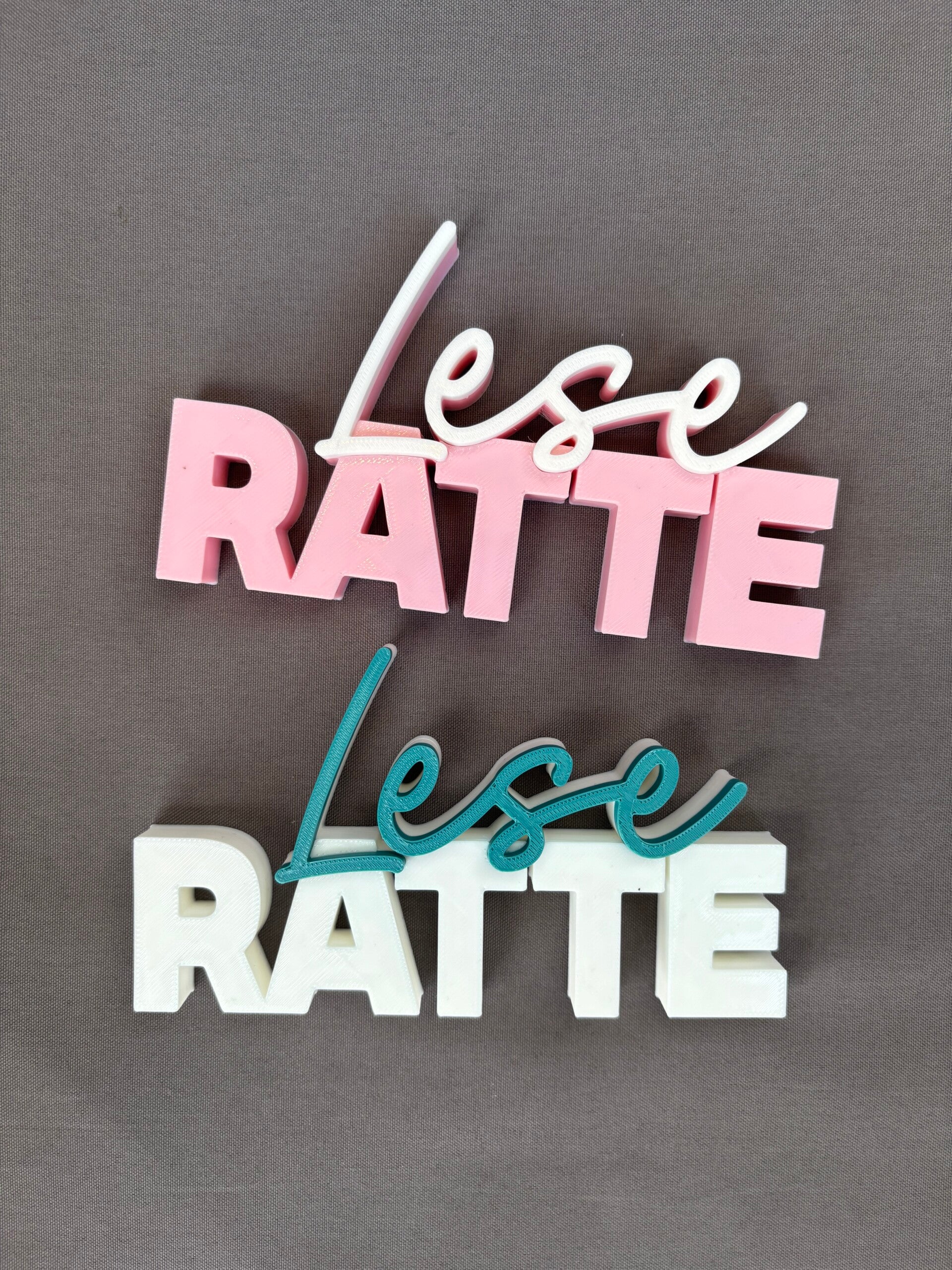 Deko „Leseratte“ | 3D-Druck Schriftzug | Geschenk für Bücherfreunde & Leseratten | Buchliebhaber Deko | 13,7x7,7 cm