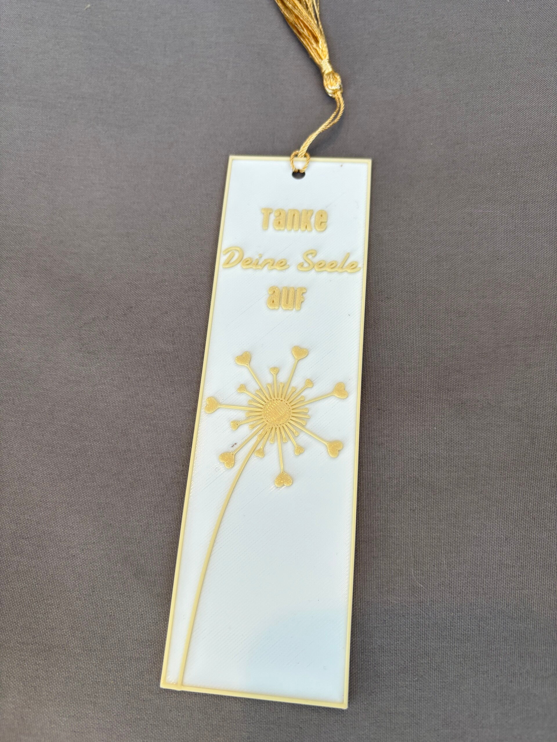 Lesezeichen Pusteblume „Tanke deine Seele auf“ | 3D-Druck | Geschenk für Leseratten | spirituelles Buchzubehör