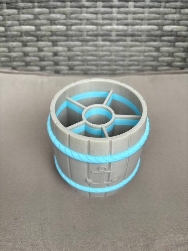 Maritimer Organizer Fass – Make-up Pinselhalter & Badaufbewahrung mit Anker