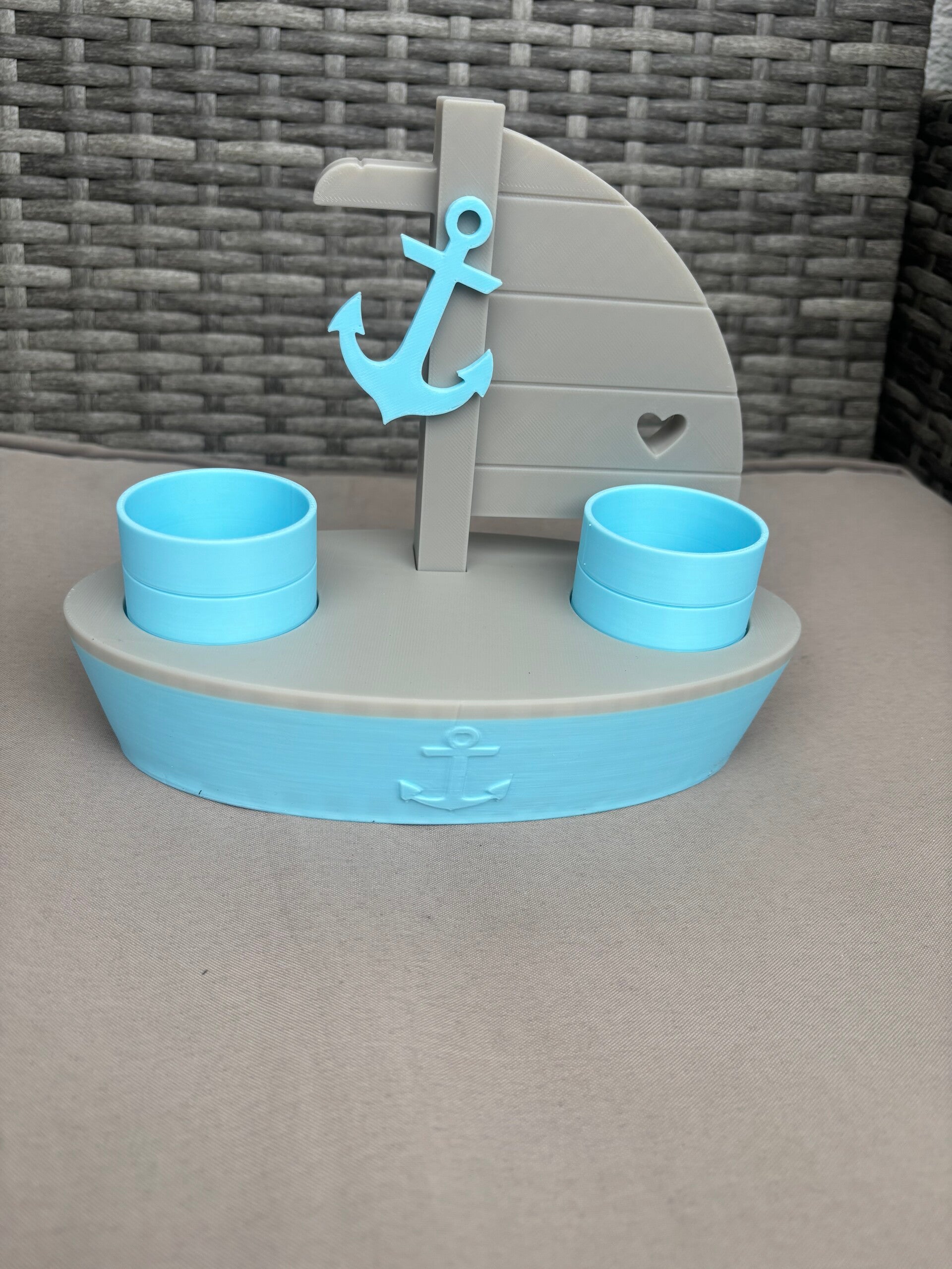 Maritimer Organizer Segelboot – Zahnbürstenhalter & Bad Deko