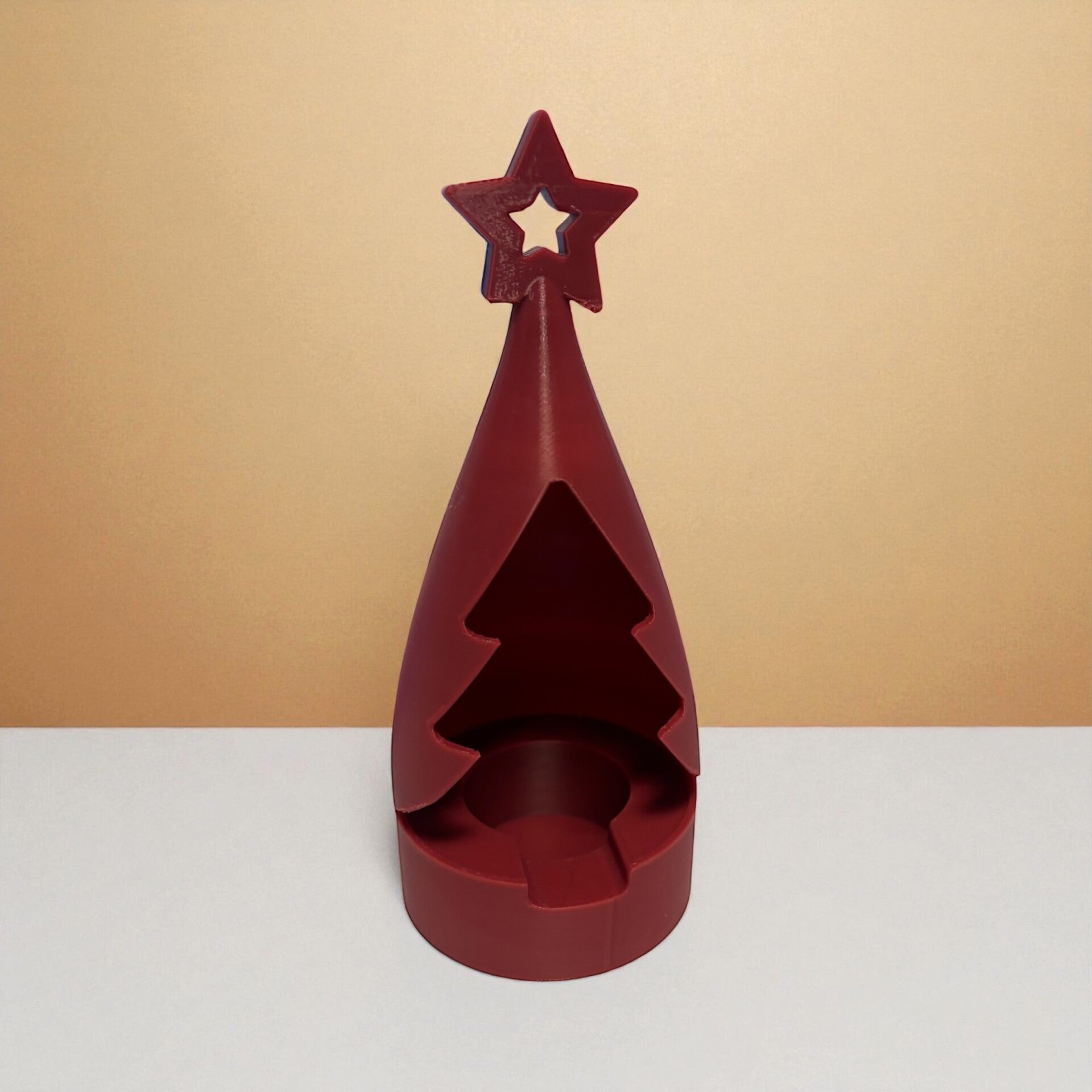 Weihnachts Teelichthalter Baum | LED Teelicht Deko | 3D gedruckter Tannenbaum Halter | Winter Deko Geschenk Weihnachten