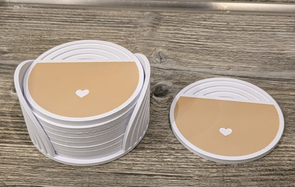 10er Set Untersetzer - Herz Design, Farbe Variabel