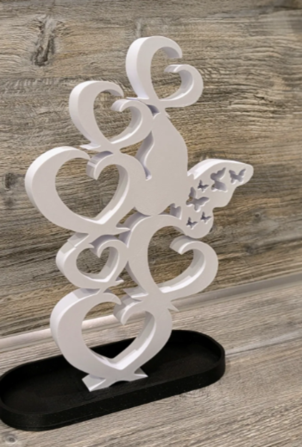 Herzen mit Schmetterling Dekoration, Farbe Variabel