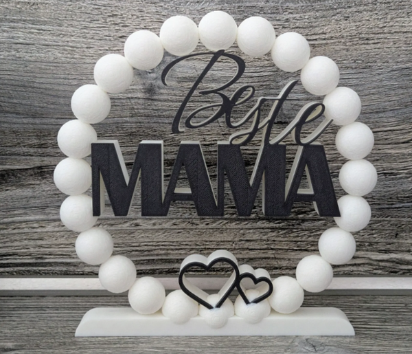 Beste Mama Deko – Elegante Zwei-Farbige Tischdeko – Moderne Geschenkidee für Mütter