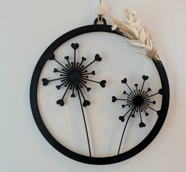 Pusteblume Wandbild 20 cm – Deko fürs Zuhause | Wanddeko in Wunschfarbe | 3D gedruckte Wandhänger