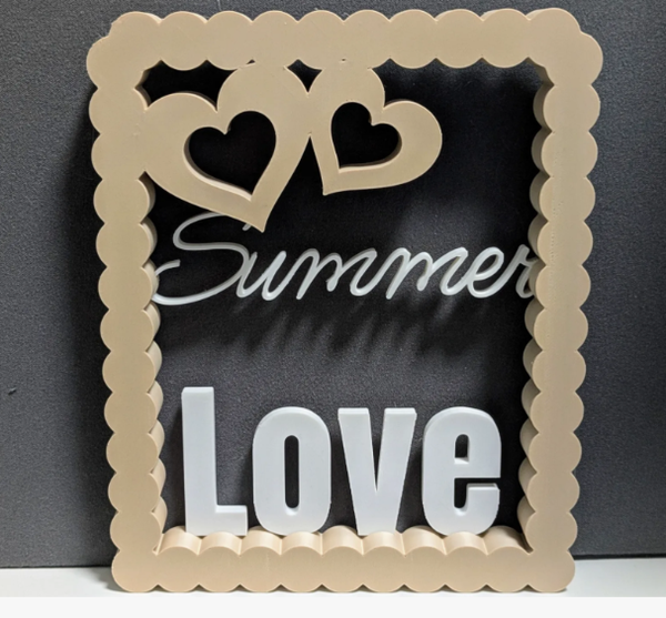 Summer Love Deko | 2-Farbig | 13,5 cm x 16,5 cm | Farben wählbar