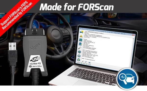 FORSCAN 2026 + Vgate vLinker FS USB OBD2 Diagnose Set