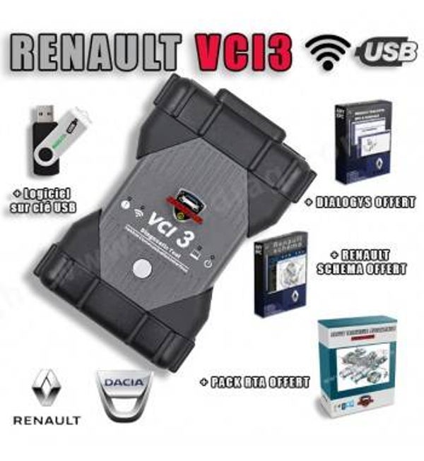 CANCLIP Diagnose Set VCI2 - VCI3 - AN2131QC + Reprog | Renault Dacia