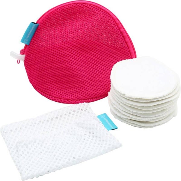 HappyBear - Wasbare zoogcompressen - 10 cm - 10 stuks - Met afsluitbaar wasnetje en tasje