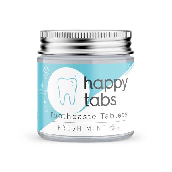 Happy Tabs - Tandpasta Tabletten met Fluoride - Fresh Mint - 80 stuks