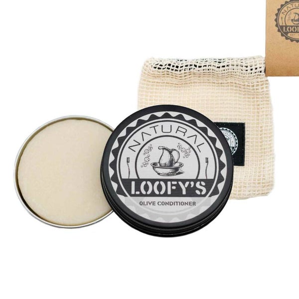 Loofy’s -  Conditioner Bar Olive + Verpakking Blikje + Conditioner Bar zakje