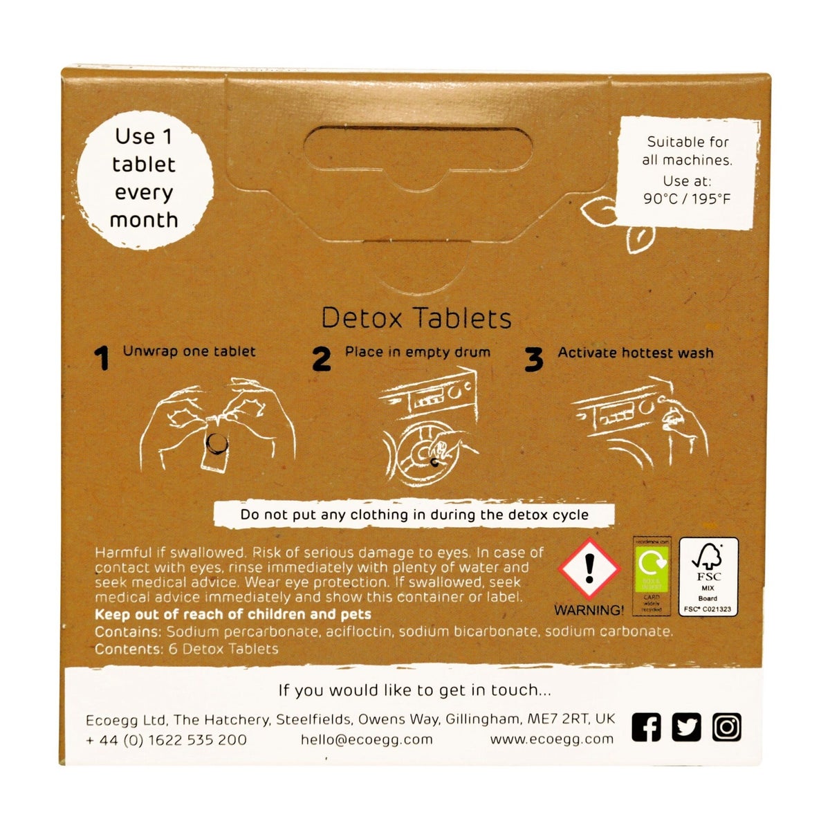 EcoEgg Detox Tablets Wasmachine Reiniger 6 stuks