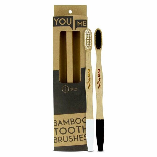 Everbright - You & Me Bamboe tandenborstels - Houtskool - Zacht/Medium -2 stuks