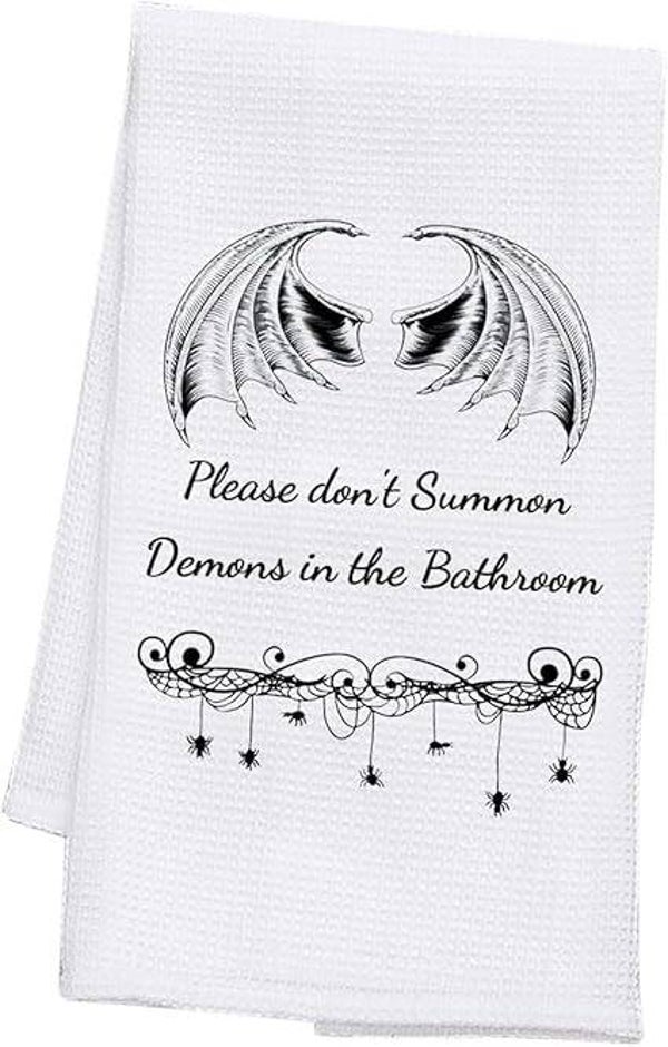 Please Don't Summon Demons In The Bathroom Hand towel