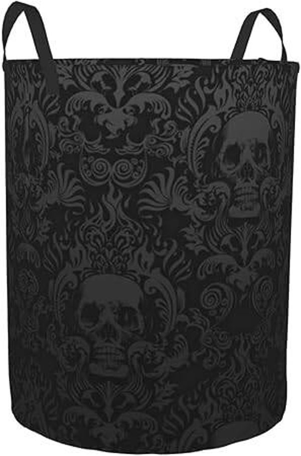 Gothic Wallpaper Skull Laundry Basket