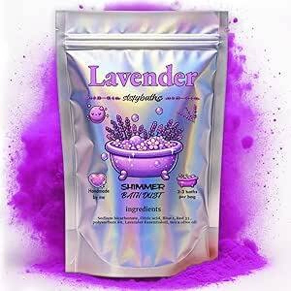 Purple Lavender Shimmer Bath Bomb in A Bag
