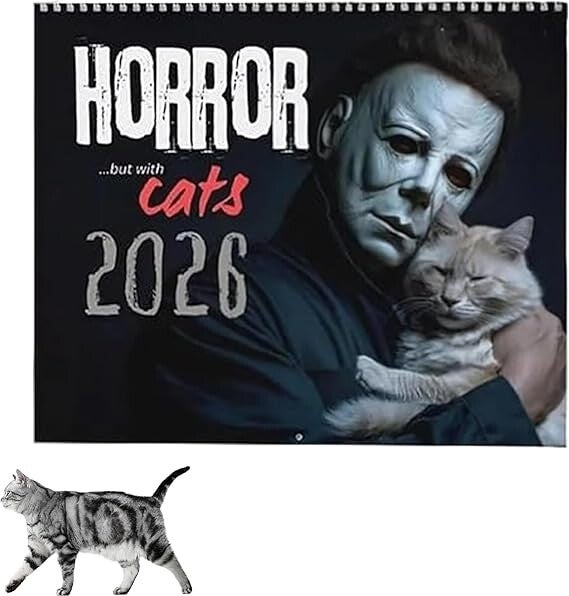 2026 Halloween Calendar, Stylish Spooky Feline Cat Calendar