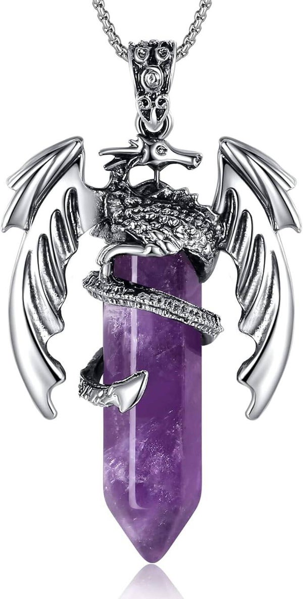 Pagan Pearls Dragon in flight pendant