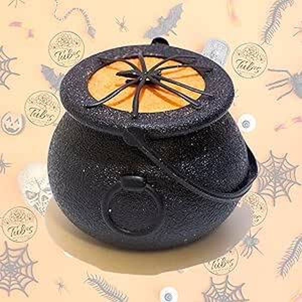 Spooky Orange Spider Scary Witches Bubbling Cauldron Bath Bomb Fizzer.