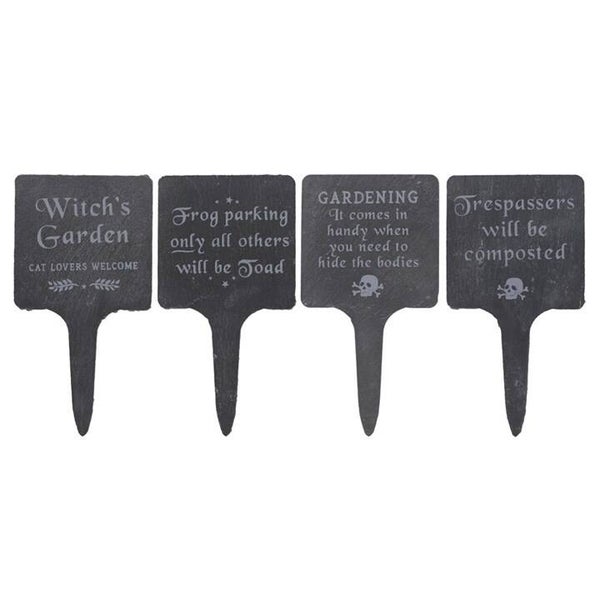 Slate Gothic Garden Signs
