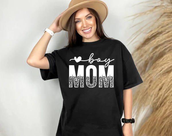 Boy Mom Tee Shirt (Cheetah)