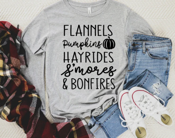 Flannels Pumpkins Hayrides S'mores & Bonfires Sweatshirt