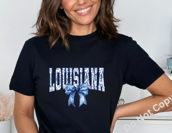 Louisiana Blue Toile Tee, The Boot