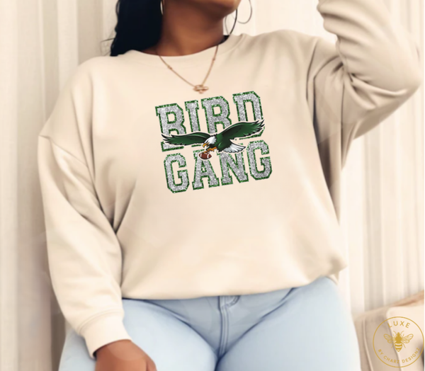 Bird Gang Sweatshirt (Faux Glitter- no real glitter)