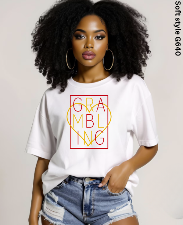 Grambling Heart Tee (Red & Gold)