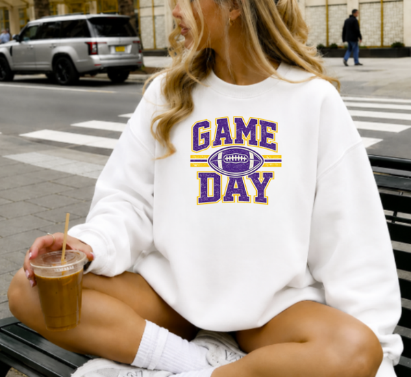 Game Day Purple & Gold Football Fan Sweatshirt