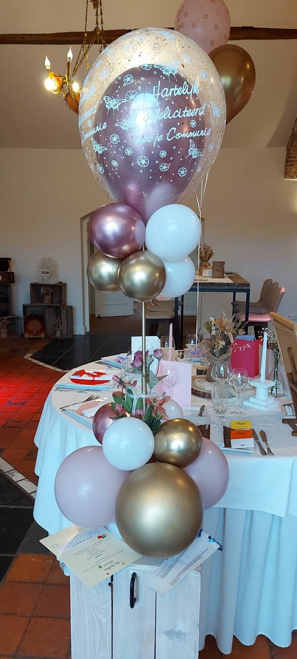 Clear ballon communie/ lentefeest vlinder