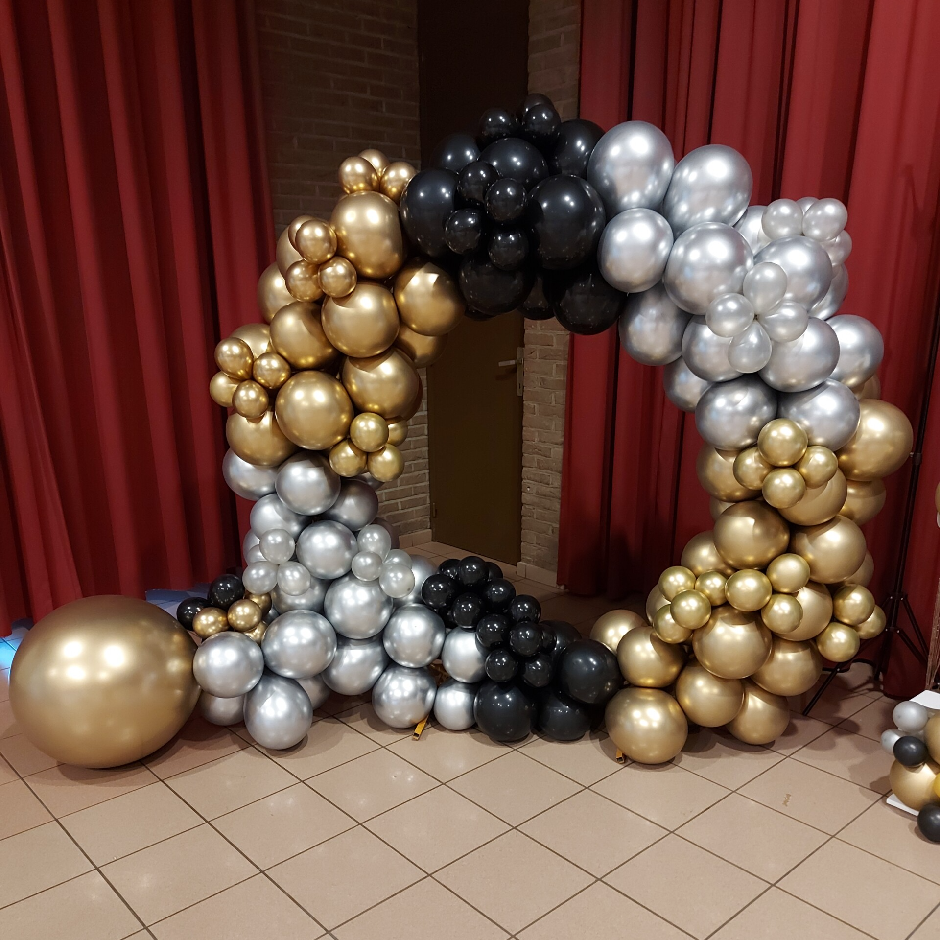 Cirkel reflex zwart- grijs-goud