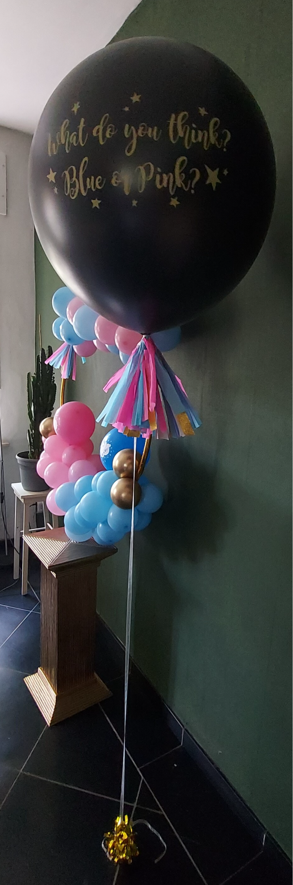 Gender reveal ballon met franje