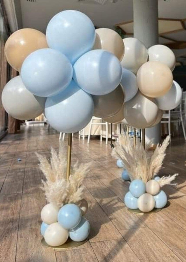 Ballonboom op staander met pampas