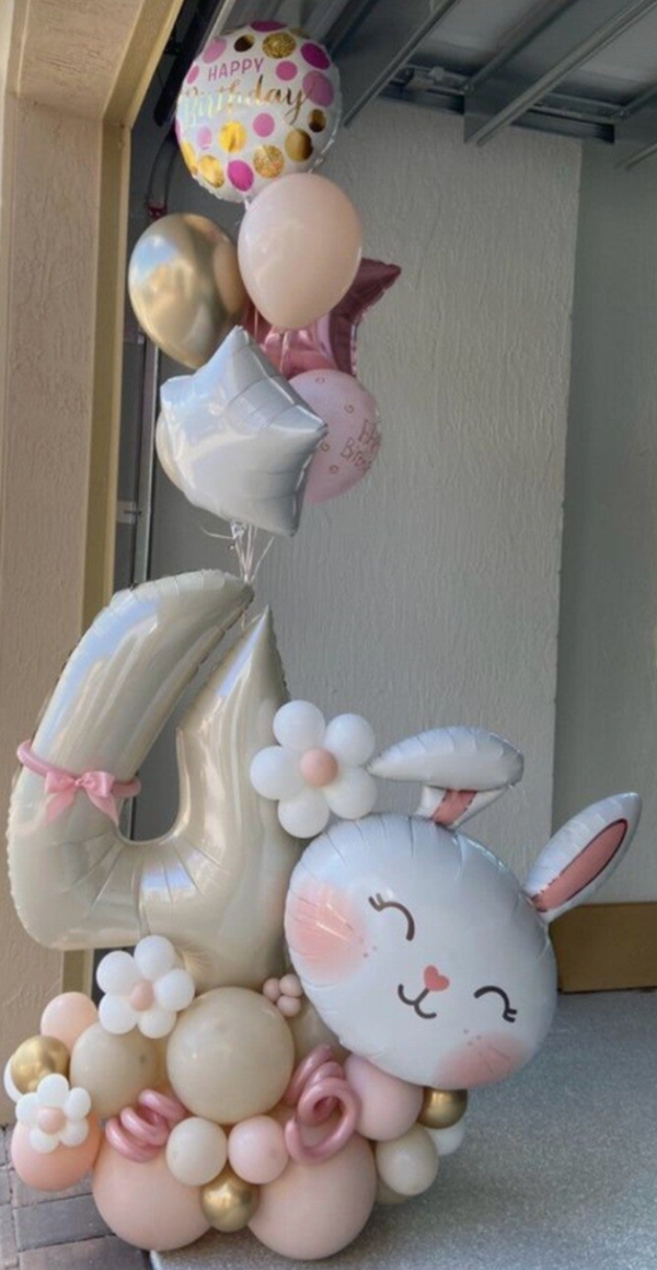 Ballonblok met cijfer en konijn