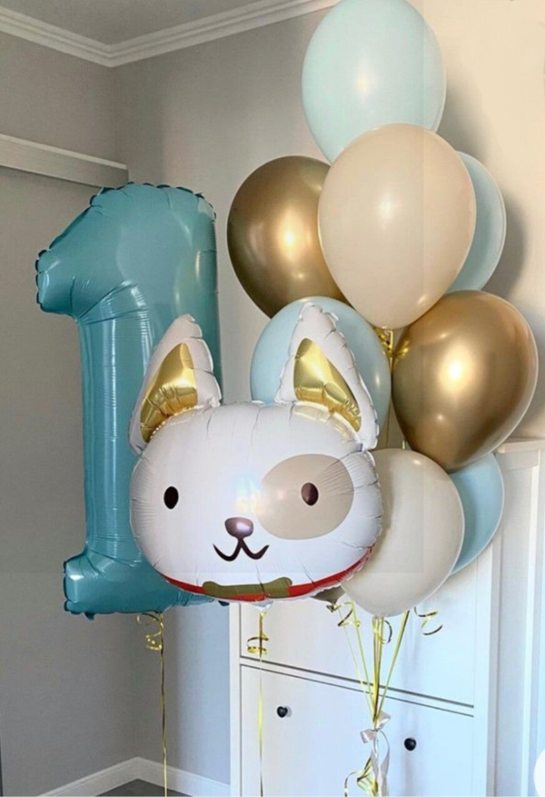 Cijferboeket met themaballon