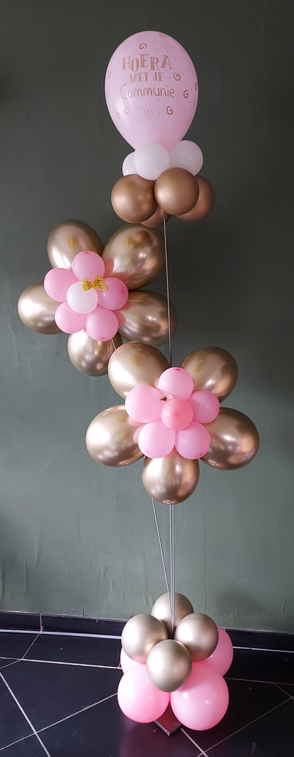 Ballonstand op 3 hoogtes: combinatie met bloem.