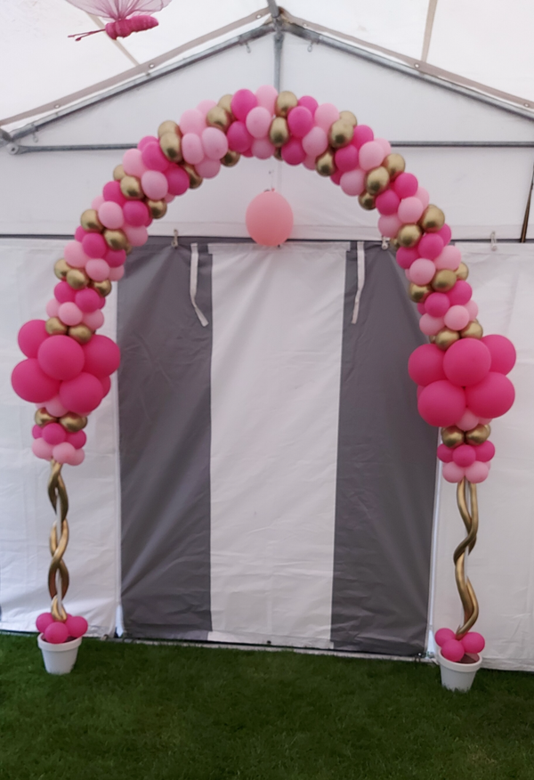 Boog in roze -fushia- goud