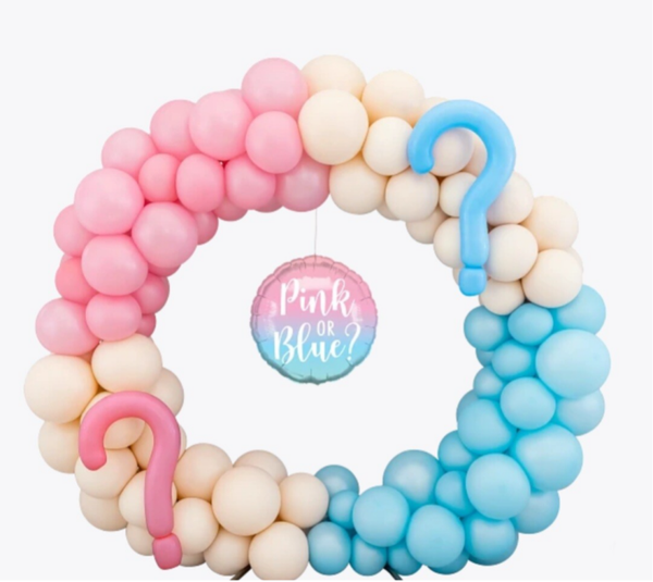 Cirkel gender reveal vraagtekens